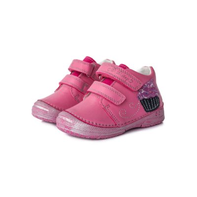 D.D.step rózsaszín két tépőzáras lány cipő muffin mintával
