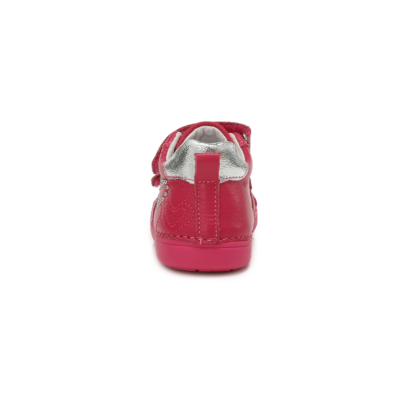D.D.Step Kislány "Barefoot" bokacipő rózsaszín két tépőzáras nagyon csajos csillogó szívecskével
