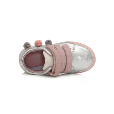 D.D.Step ezüst szürke Kislány cipő nyuszi mintával, pompon farkincávak