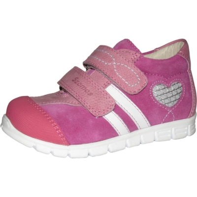 Szamos rózsaszín-fehér két tépőzáras lány cipő szívecskével
