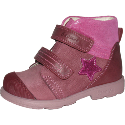 Szamos szupinált  mályva-pink magas szárú  lány cipő csillag mintával