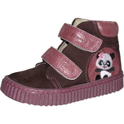 Szamos bordó-mályva lány cipő panda hímzéssel