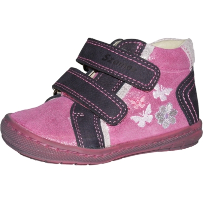 Szamos csillogó rózsaszín két-tépőzáras első lépés cipő pillangó mintával