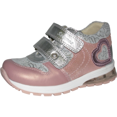 Szamos rózsaszín-ezüst sportcipő szívecskével