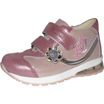 Szamos mályva.rózsaszín lány cipő , pillangóval hímzett