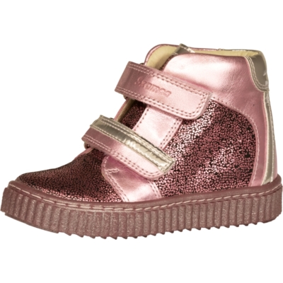 Szamos csillogó pink-ezüst két tépőzáras magas szárú vizlepergető, lány cipő