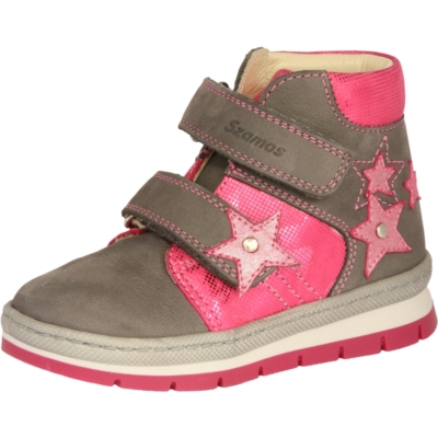 Szamos FORMATALPAS szürke rózsaszín , csillag mintával , kislány magas szárú cipő #1665-50112