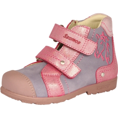Szamos Szupinált lila rózsaszín , lány cipő ló mintával  #1670-50749