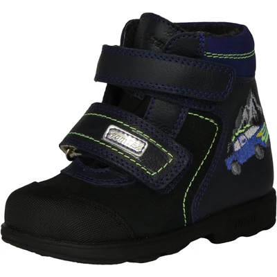 Szamos szupinált kék fiú téli, bélelt, TEX-es bakancs – egészséges tartás és vízálló védelem! rendőrautóval # 1883-17709