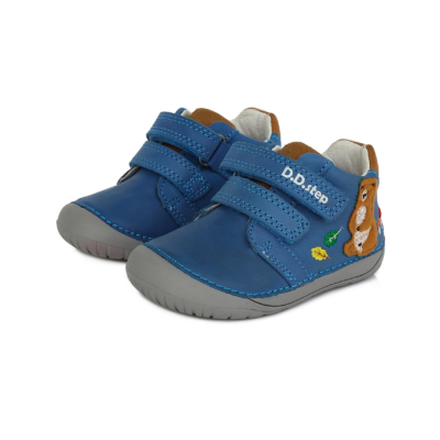 D.D.Step Kék , Hód mintával Kisfiú "Barefoot" bokacipő S070-655
