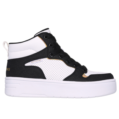 Skechers - fekete fehér COURT HIGH / SHINE KICKS - Magasszárú Fiú utcai cipő #310192L-WBK