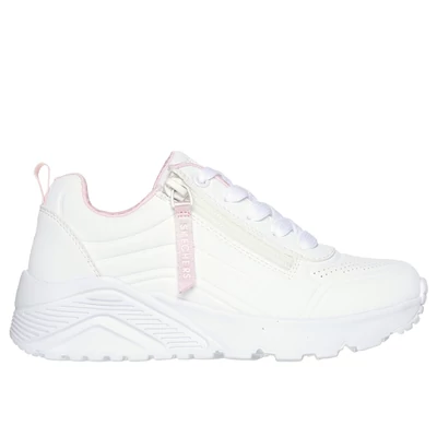 SKECHERS LÁNY Uno Lite - Easy Zip fehér cipő, nagyon csajos kényelmes #310387L WHT