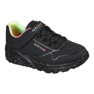 Skechers, Uno Lite tépőzáras fekete szivárvány tépőzáras lány sneaker 310457L-BKMT