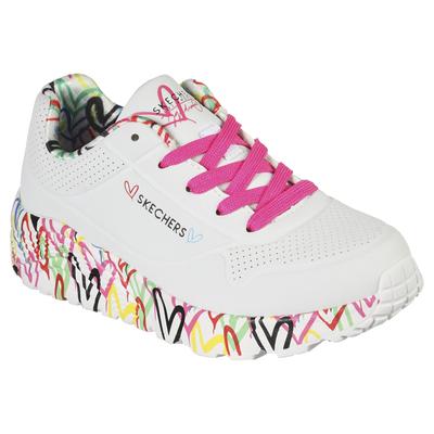 Sportcipő SKECHERS fehér Lovely Luv 314976L/WMLT White/Multi utcai viselet , nagyon jól tartja a lábat 