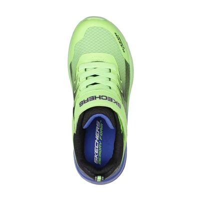 SKECHERS  züld fekete tépőzárral ellátott GO RUN RAZOR fiú futócipő, memória habos 405107LMBK