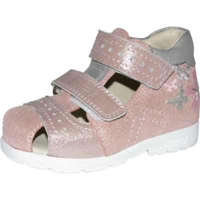 Szamos szupinált rózsaszín-ezüst lány cipő , pillangóval hímzett