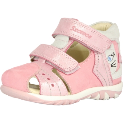 Szamos pink-csillogó rózsaszín zárt orrú lány szandál cica mintával ,nagyon jól tartja a gyerek lábát, széles és keskeny lábra is jó 4342-40513