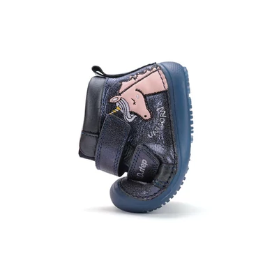 D.D.Step Kék Kislány Barefoot Zárt cipő fluoreszkáló - cipőtalp unikornissal # A063-52815A