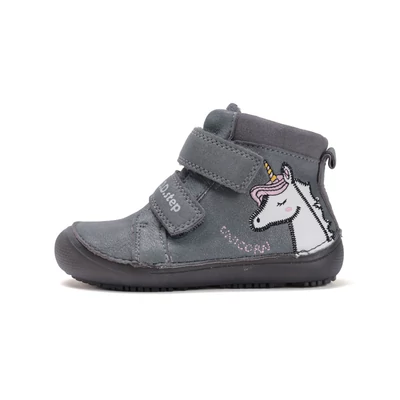 D.D.Step Szürke csillogó Kislány Barefoot Zárt cipő fluoreszkáló - cipőtalp unikornissal # A063-52815