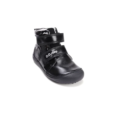 D.D.Step Fekete Kislány Barefoot Zárt cipő Szívecskével #A063-52818