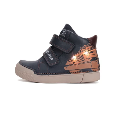 D.D.Step kék Kisfiú Világító Zárt cipő terepjáróval #A068-52151A