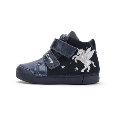 D.D.Step kék Kislány Világító Zárt cipő unikornissal #A068-52459