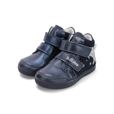 D.D.Step kék Kislány Világító Zárt cipő unikornissal #A068-52459