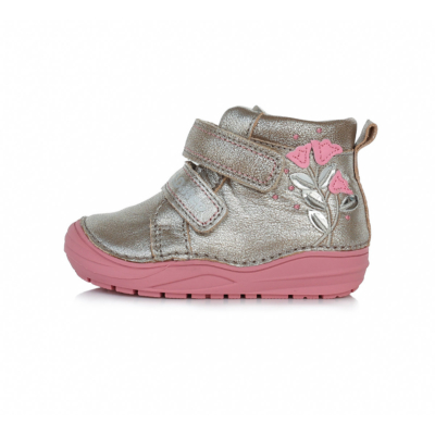 D.D.Step ezüst rózsaszín Kislány Zárt cipő virágokkal #A071-310
