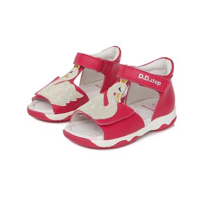 D.D.Step pink ezüst két tépőzárral állítható , hattyú mintával Kislány szandál #AC64-623