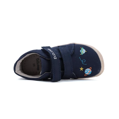 D.D.Step Kisfiú Barefoot Vászoncipő Kék, vidám bolygó mintával #C077-51663A
