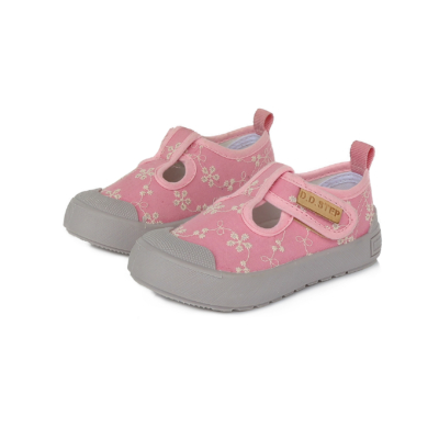 D.D.Step Kislány rózsaszín vászoncipő Ultrakönnyű vászoncipő, bőrrel borított talpbetéttel , virág mintával CSG-232B