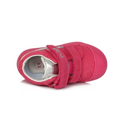 Ponte20 Szupinált pink rózsaszín két tépőzáras kislány bokacipő szivárvány mintával DA03-1-108