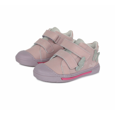 Ponte20 Szupinált rózsaszín szürke Lány bokacipő, pillangó mintával, Megerősített kéreg, a stabil boka tartáshoz | Extra cipőorr és lábujj védelem DA03-1-872A