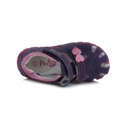 Ponte20 Szupinált sötét lila  lány szandál tépőzárral állítható , zárt kérgű szandál ,visszakorrigálja a láb bedőlését, keskeny , normál , és széles lábra is ajánlott DA05-1-71A