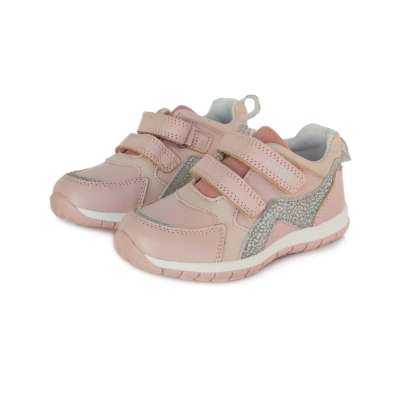 Ponte20 Szupinált Rózsaszín ezust szürke  , Tépőzárral szabályozható, kívül-belül bőr kislány sport gyerekcipő DA07-1-261B