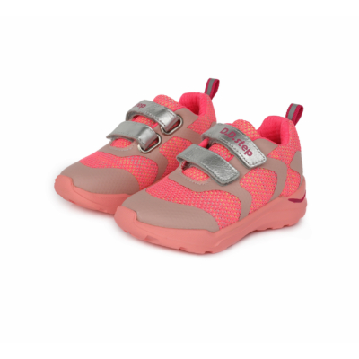 D.D.Step Vízlepergető rózsaszín-ezüst két tépőzáras kislány sportcipő
