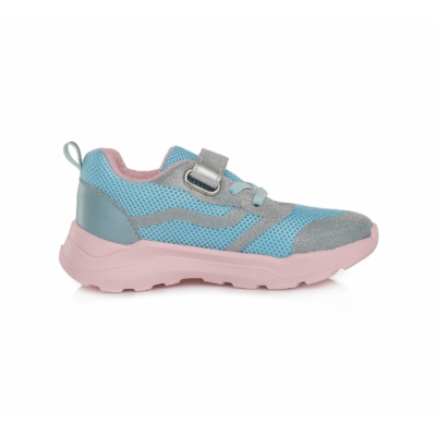 D.D.Step Vízlepergető kék - rózsaszín két tépőzáras kislány sportcipő