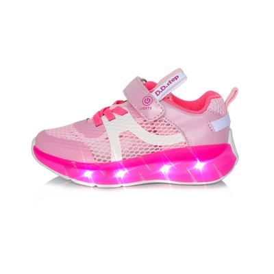 D.D.Step Lány "világító" sportcipő, rózsaszín pink ,két tépőzárral állítható, vízlepergető F61-921D