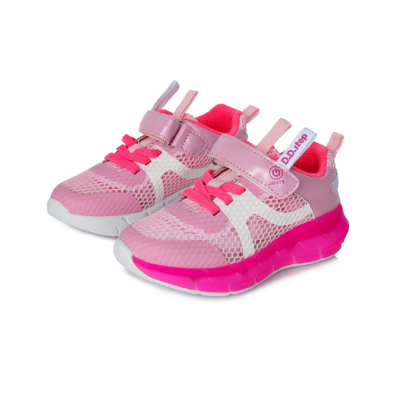 D.D.Step Lány "világító" sportcipő, rózsaszín pink ,két tépőzárral állítható, vízlepergető F61-921D