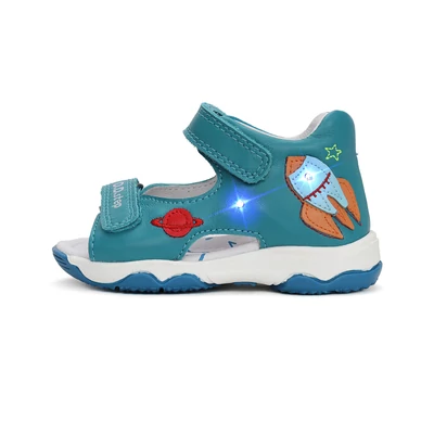 D.D.Step kék Kisfiú Világító Szandál űrhajóval #G064-51816B