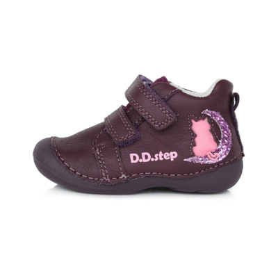 D.D.Step bordó Kislány Első lépés Zárt cipő cica mintával #015-353B