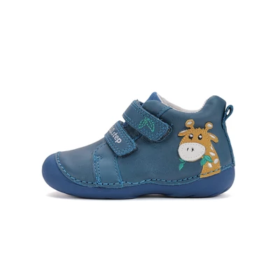DDStep kék Kisfiú első lépés cipő Zsiráffal– biztos kezdet a járás világában #S015-52874A