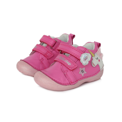 D.D.Step Kislány pink rózsaszín két tépőzáras "első lépés" bokacipő unikornis mintával , nagyon jól tartja a gyerek lábát , normál és széles lábra ajánlott S015-706A 