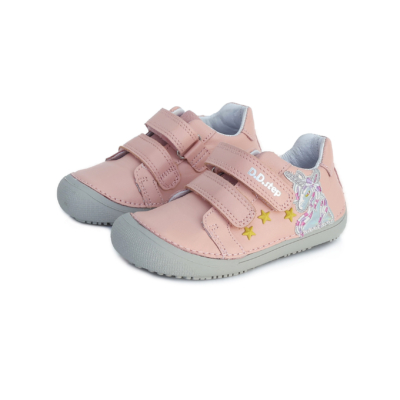  D.D.Step halvány rózsaszín Kislány "Barefoot" cipő unikornis mintával  #S063-357A