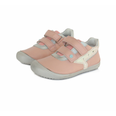 D.D.Step Kislány rrózsaszín "Barefoot" cipő Tépőzárral szabályozható, kívül-belül bőr gyerekcipő S063-432