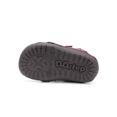 D.D.Step Bordó Kislány Barefoot Zárt cipő virággal #S070-52778BB