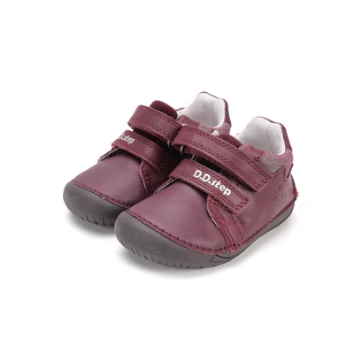 D.D.Step Bordó Kislány Barefoot Zárt cipő virággal #S070-52778BB