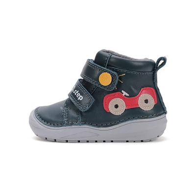 D.D.Step Kék Kisfiú Zárt cipő Termó béléssel Versenyautóval #S071-52771