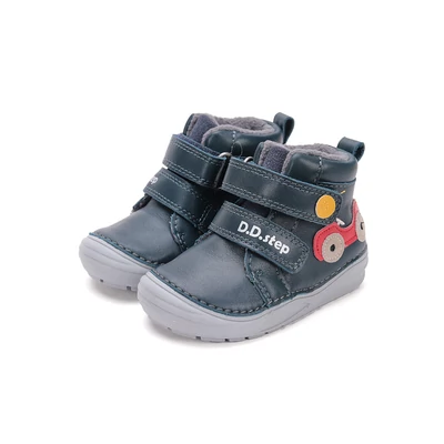 D.D.Step Kék Kisfiú Zárt cipő Termó béléssel Versenyautóval #S071-52771