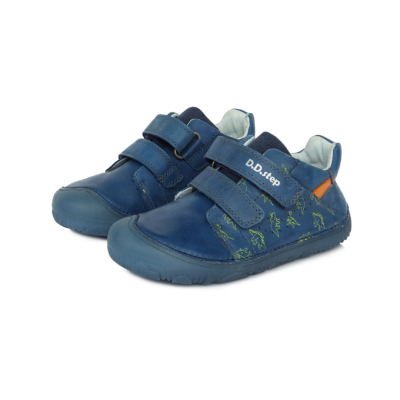D.D.Step kék , dinó mintával ,  Kisfiú "Barefoot" cipő S073-919